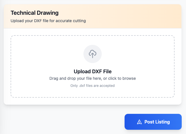 DXF File Upload Interface